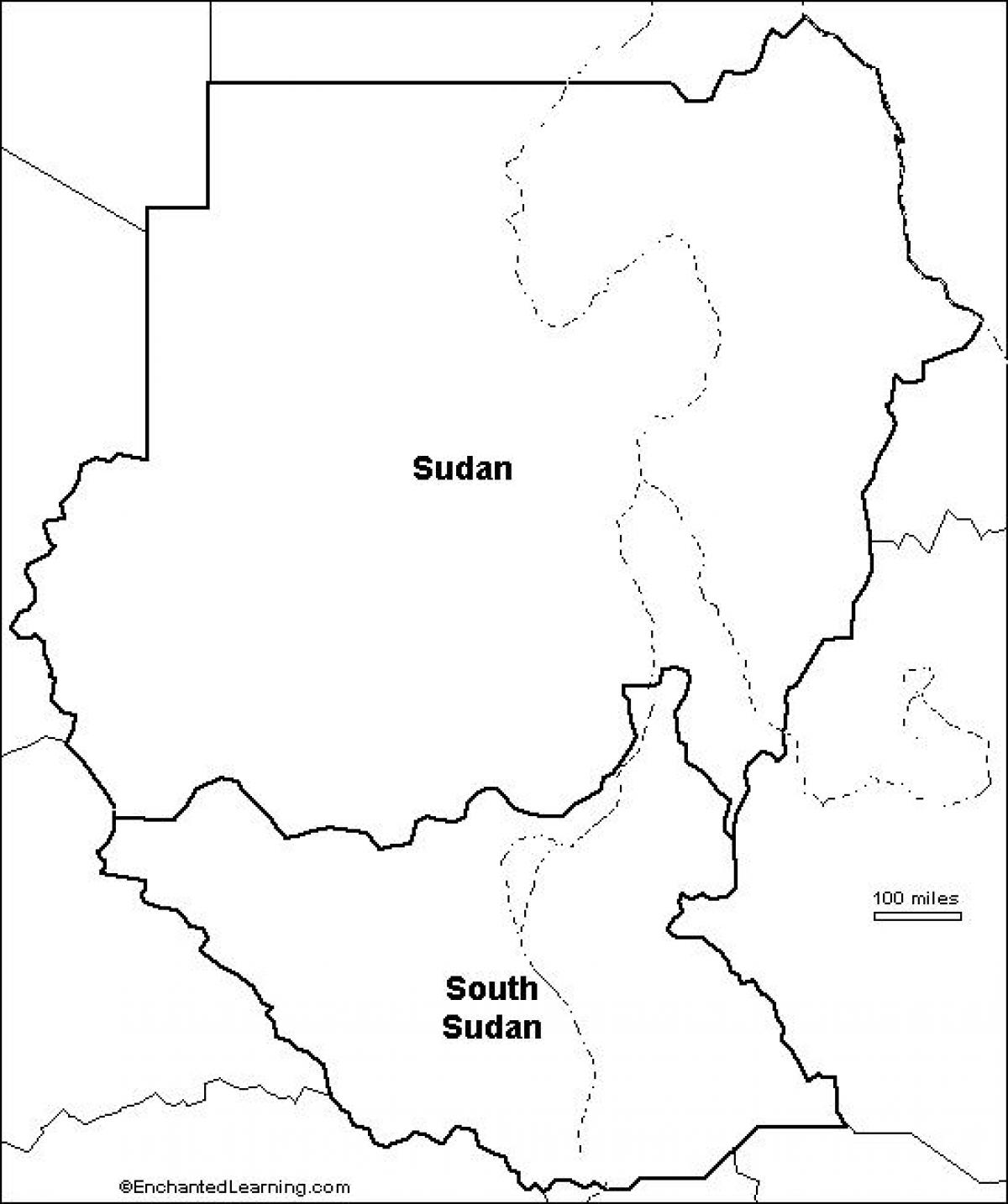 Kart over Sudan blank