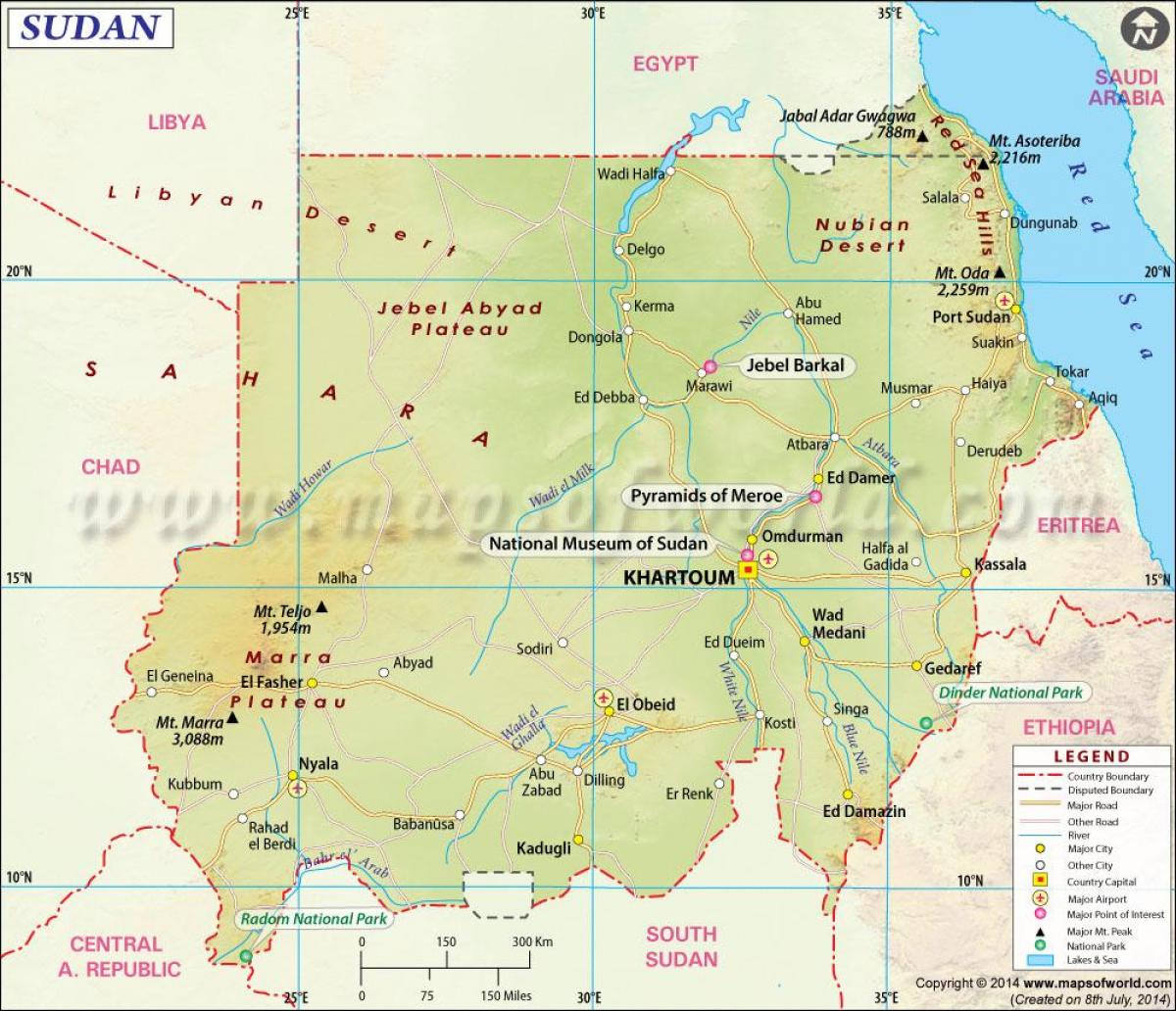 kart over Sudan