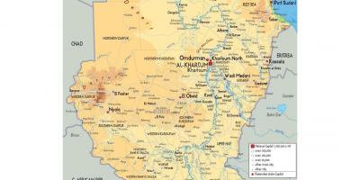 Kart over Sudan veier